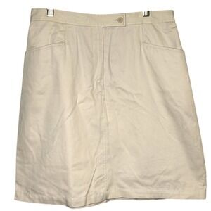 Liz Claiborne LizSport Skirt-NEW- size 12 ivory 100%‎ cotton